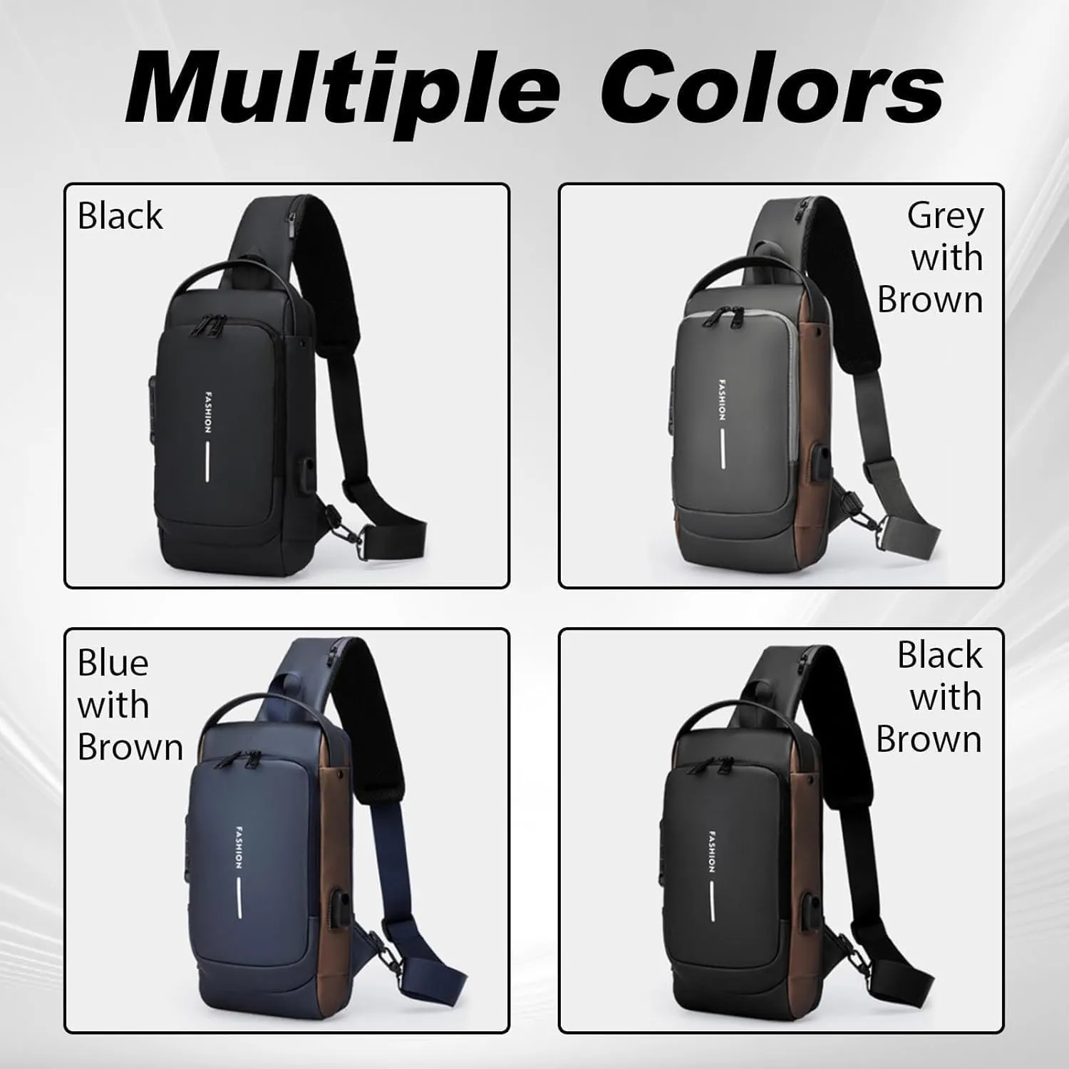 GDSAFS New Carbon Fiber Streamline Anti-Theft Sling Bag, Carbon Fiber Sling Bag, Usb Charging Sport Sling Shoulder Backpack (Black)