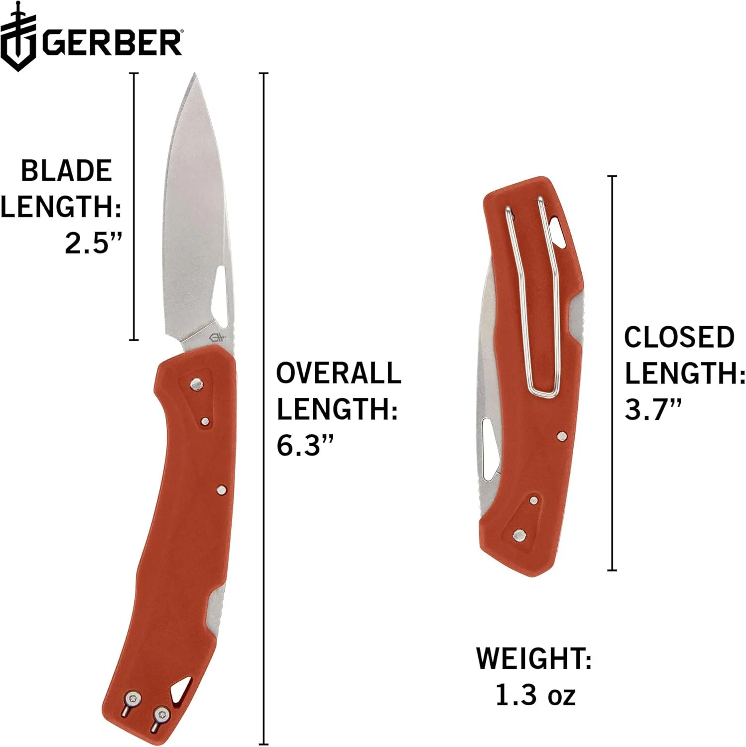 Gerber Gear LST - EDC Pocket Knife - Survival Tactical Tool for Travel, Camping & Outdoor Adventure - Lightweight & Compact Folding Knife - Stainless Steel Blade - Orange