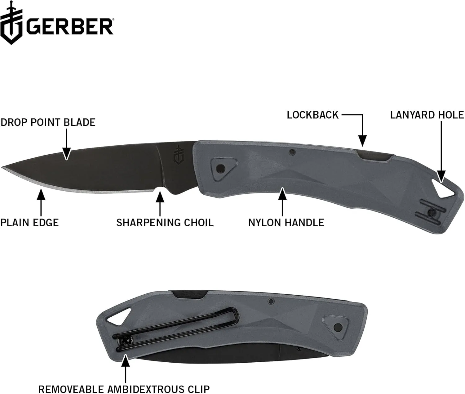 Gerber Gear LST Ultra - Lightweight EDC Knife - Survival Tactical Tool for Hiking, Camping & Outdoor - Compact Folding Pocket Knife - Stainless Steel Blade - Made in USA - Gray