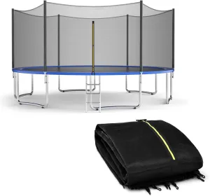 Giantex Trampoline Safety Net, 8 10 12 14 15 16Ft Weather-Resistant Replacement Enclosure Net for Round Frame, with Double-Headed Zippers, Protection Buckles & Enhanced Hook, Poles Not Included