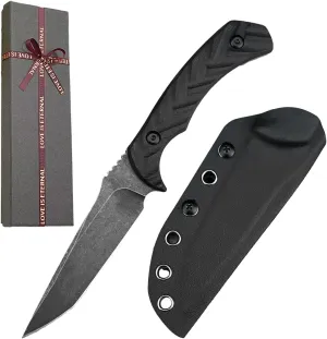 Gifts for Dad Fathers Day, Fixed Blade Knife with Sheath, EDC Knife for Camping Hiking Fishing, Fathers Day Christmas Unique Gifts for Dad