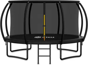 Gigu 10FT 12FT 14FT Recreational Trampolines with Enclosure Net and Ladder and Anti-Rust Coating, ASTM Approved Trampoline Outdoor for Kids and Adults Outdoor Yard Trampolines