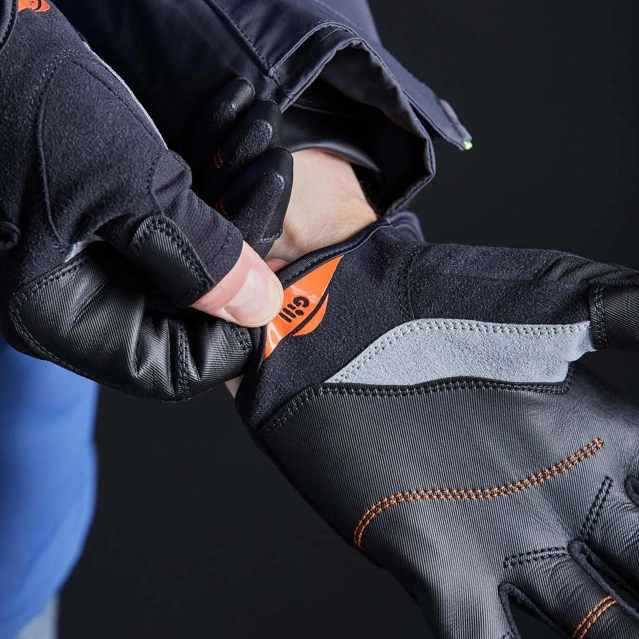 Gill Championship Sailing Gloves - Long Fingers with Exposed Finger and Thumb - Dura-Grip Fabric 50  UV Sun Protection & Water Repellent