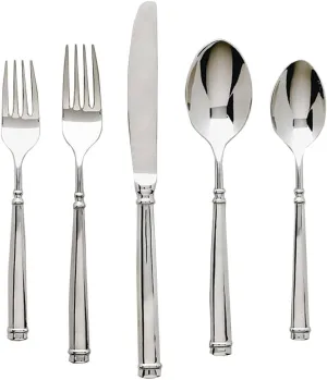 Ginkgo International Naples, Silverware Service for 6 Stainless Steel Flatware, 30-piece set, Silver