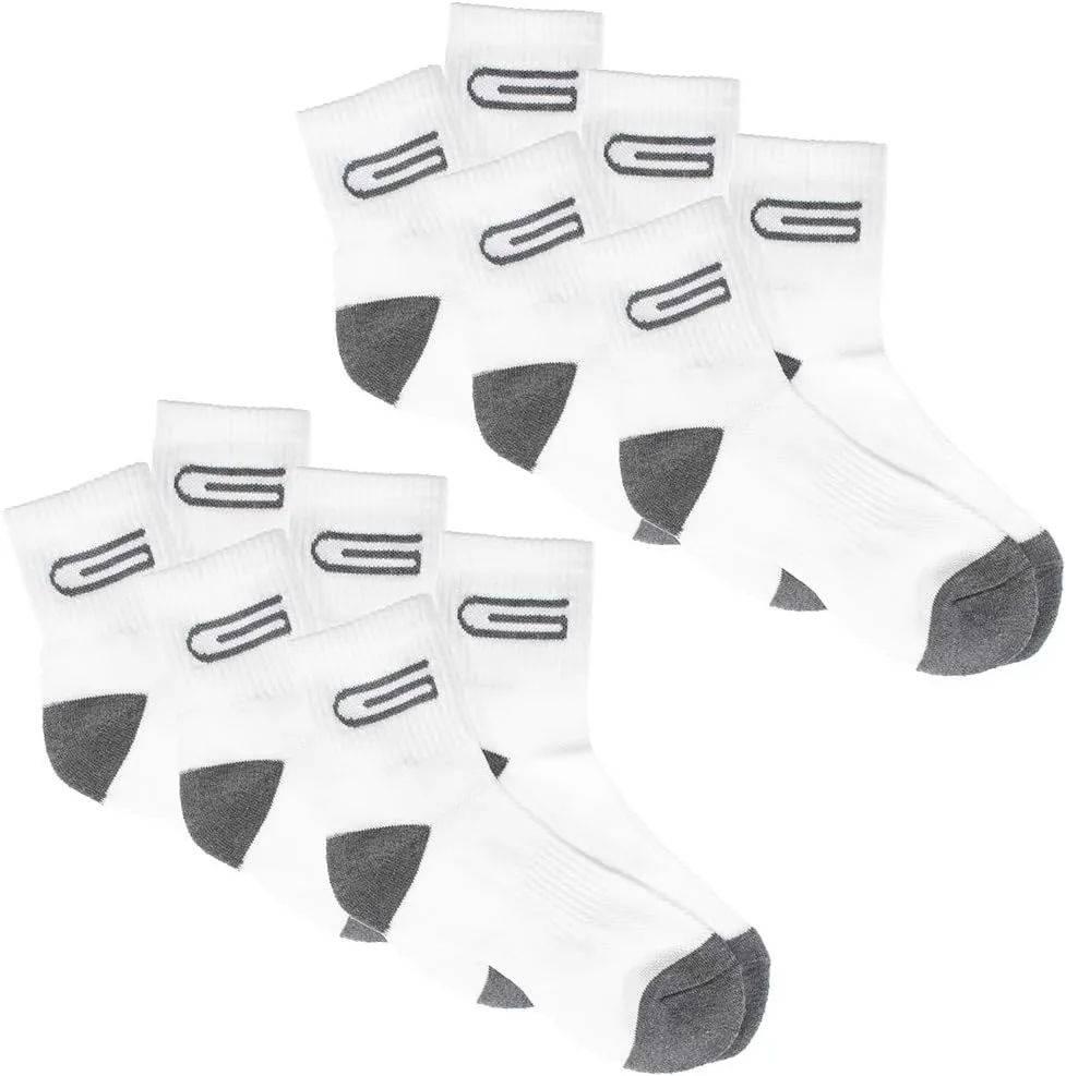GOLBERG G Men’s Hiking Walking Outdoor Recreation Wicking Socks - Mid-Calf Cushion Crew Socks - 6 Pack Black & Charcoal Gray