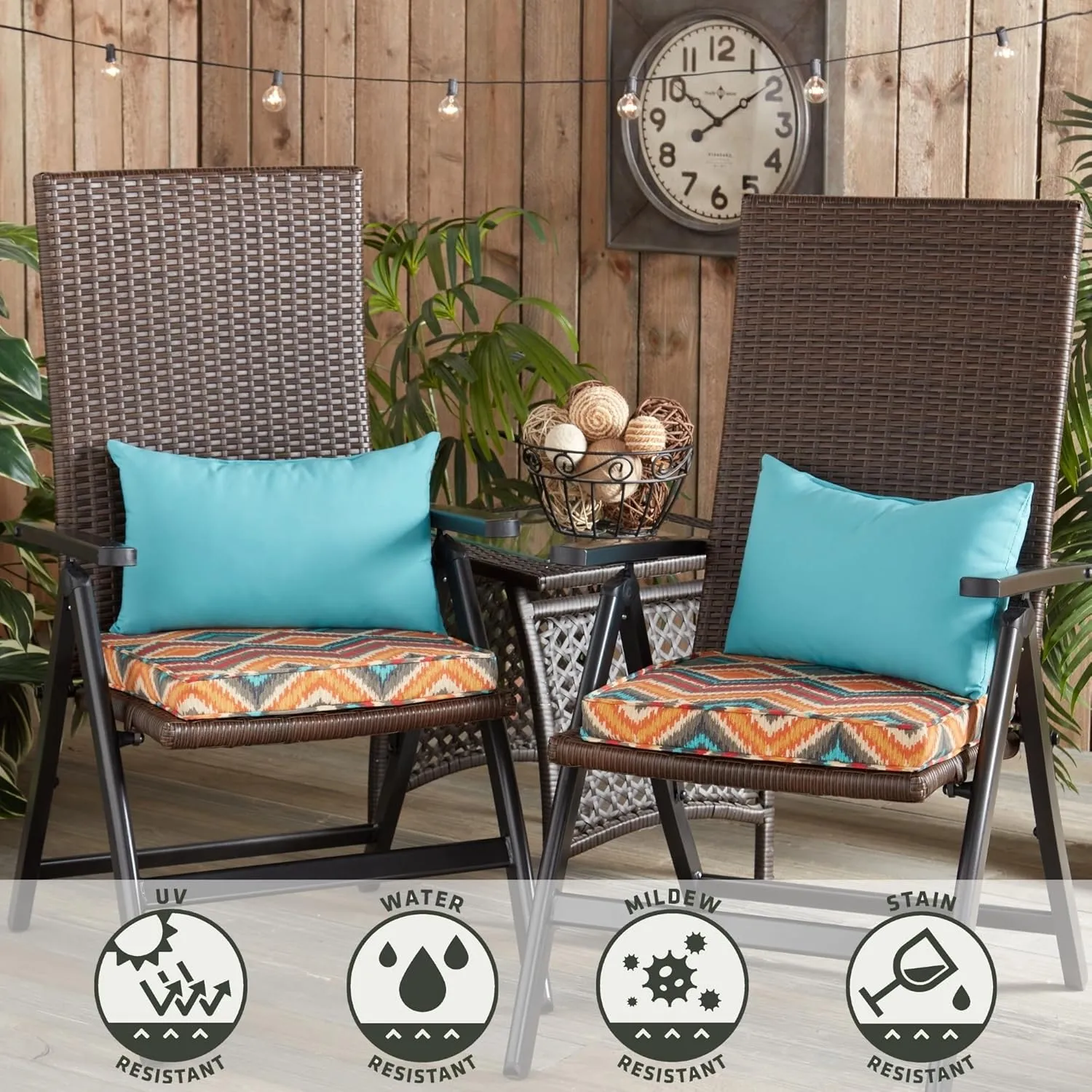 Greendale Home Fashions Outdoor 19x12 inch Rectangle Decorative Throw Pillow, 2 Count (Pack of 1), Arctic
