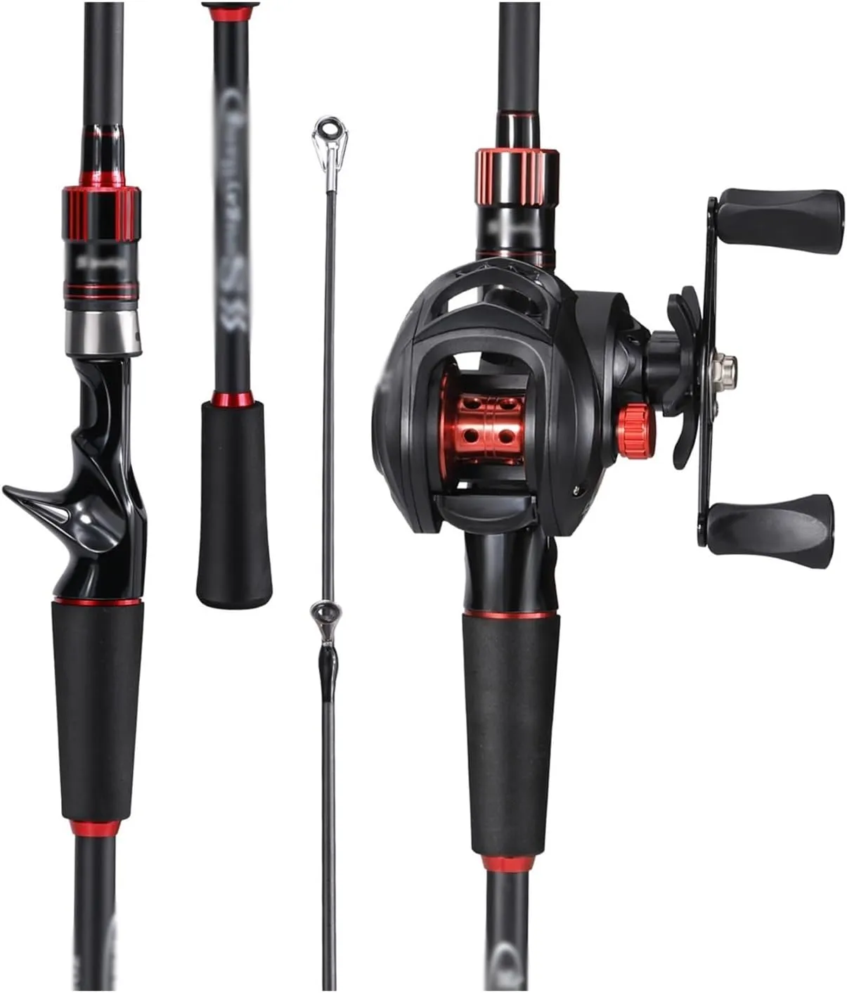 GRFIT Fishing Rod Carbon Fiber Fishing Reel and Rod Set, 6ft, 7ft, Max Drag 8kg for Trout and Bass Fishing Tackle Portable Fishing Rod