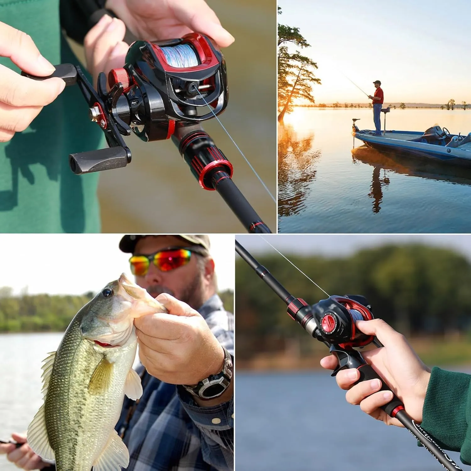 GRFIT Fishing Rod Carbon Fiber Fishing Reel and Rod Set, 6ft, 7ft, Max Drag 8kg for Trout and Bass Fishing Tackle Portable Fishing Rod
