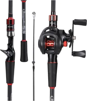 GRFIT Fishing Rod Carbon Fiber Fishing Reel and Rod Set, 6ft, 7ft, Max Drag 8kg for Trout and Bass Fishing Tackle Portable Fishing Rod