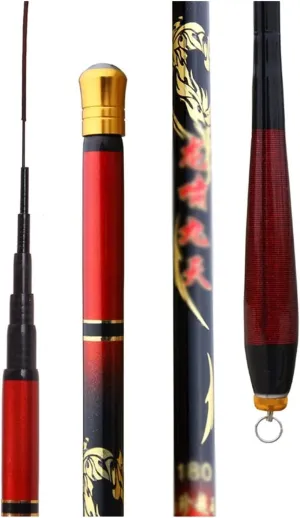 GRFIT Fishing Rod Manual Carbon Fiber Fishing Rod Super Light Super Strong Telescopic Fishing Rod Super Hard Fishing Rod 1.5M-3.9M Portable Fishing Rod