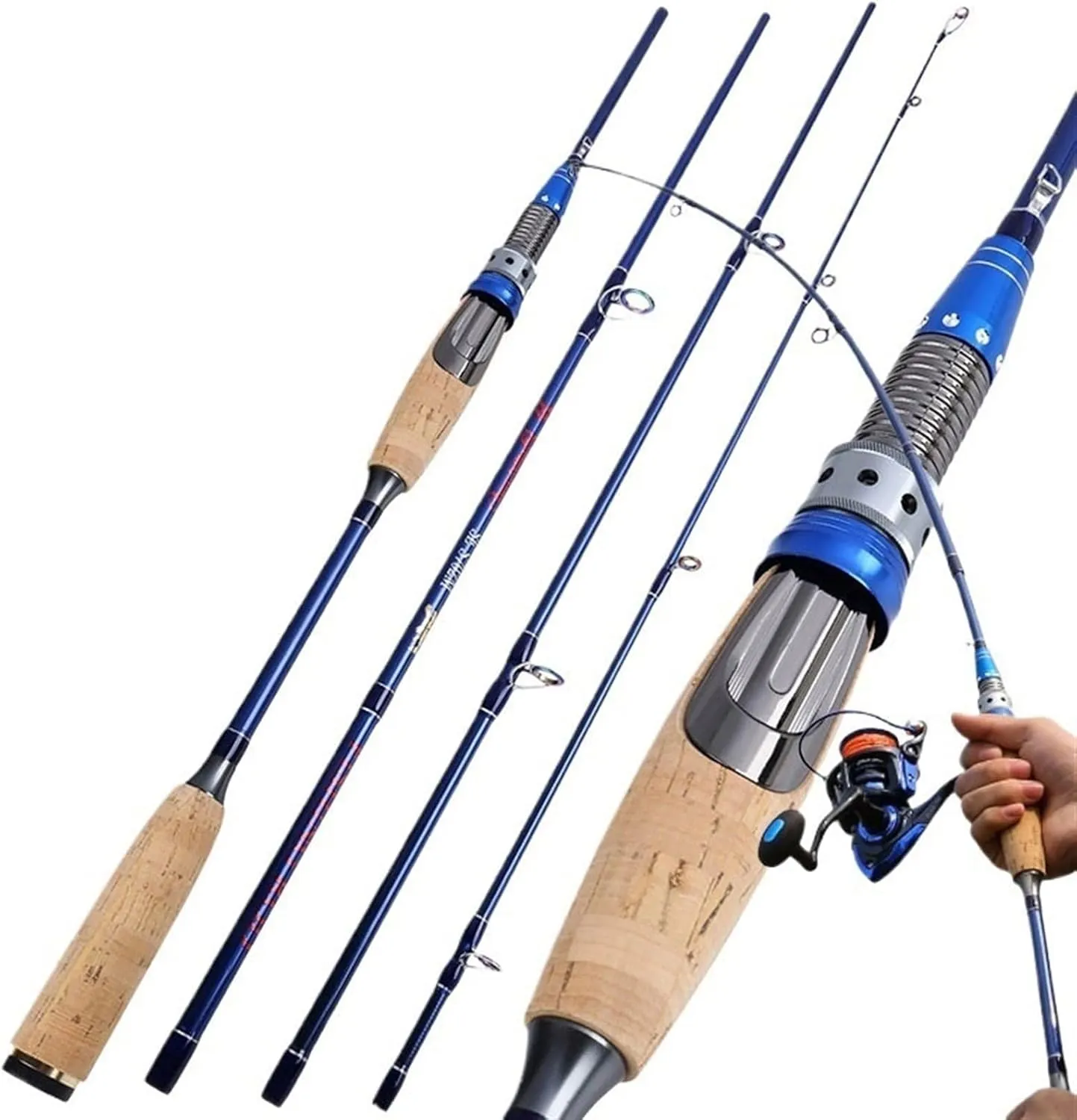 GRFIT Fishing Rod Section Fishing Rod 2.1m 2.4m Portable M Power Carbon Fiber Ultralight Carbon Fiber Travel Rod Portable Fishing Rod