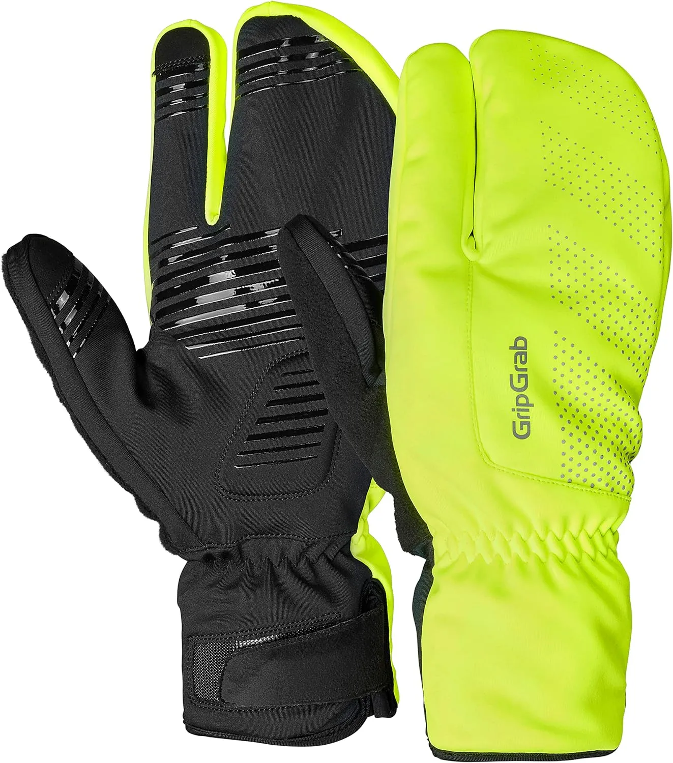 GripGrab Ride Windproof Deep Winter Lobster 3-Finger Cycling Gloves Thermal Fleece Lined Padded Windproof Cold Weather Water-Repellent