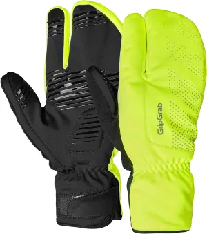GripGrab Ride Windproof Deep Winter Lobster 3-Finger Cycling Gloves Thermal Fleece Lined Padded Windproof Cold Weather Water-Repellent