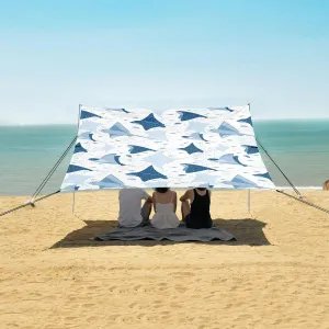 Group Of Various Rays Beach Canopy Tent Anti-UV & Wind Resistant, Marine Organism Camping Sun Shelter Easy Setup Portable,Outdoor Shade Tents with Sandbags,Sand Shovels,Ground Pegs & Stability P