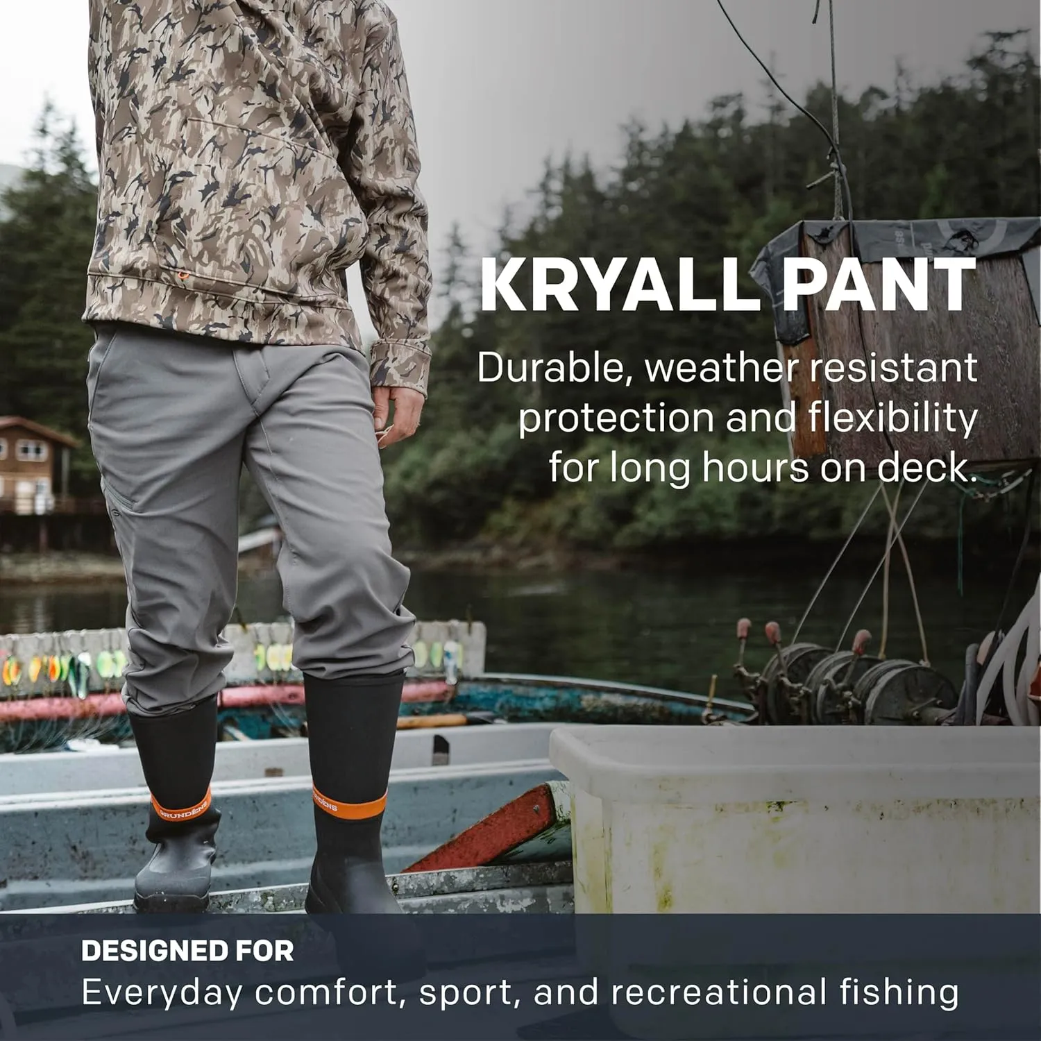 Grundens Kryall Pant - Men’s Layering Pants, Wind and Weather Resistant, Stain Resistant, Breathable