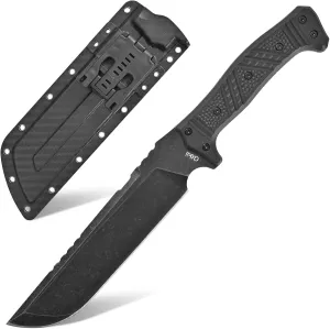 GTK32 Fixed Blade Knife DC53 Steel Blade Full Tang Nylon Fiberglass Handle Heavy Duty Knifes for Field Hunting Camping Bushcraft(Black)