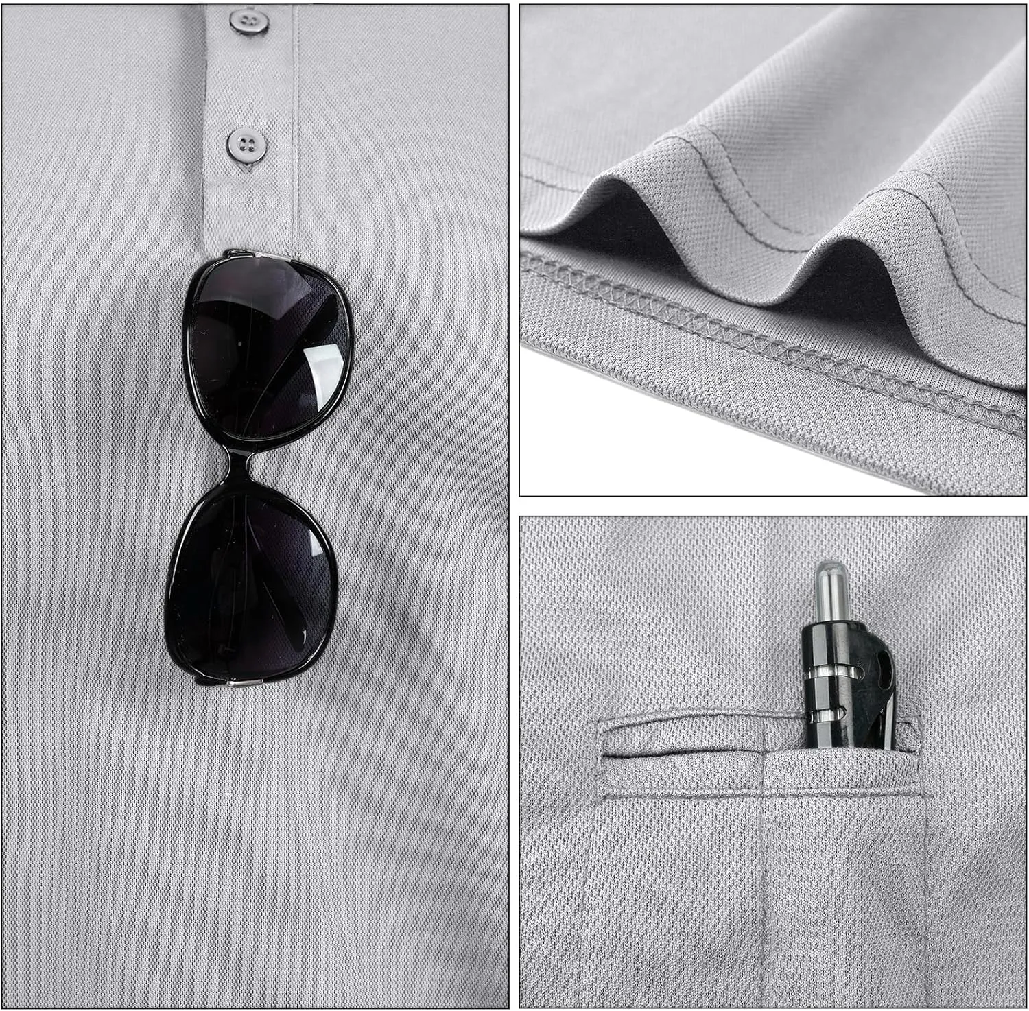GYMELITE Men's Golf Polo Shirt Short & Long Sleeve Polo Shirts Dry Moisture Wicking Performance Outdoor Casual Collar Shirt