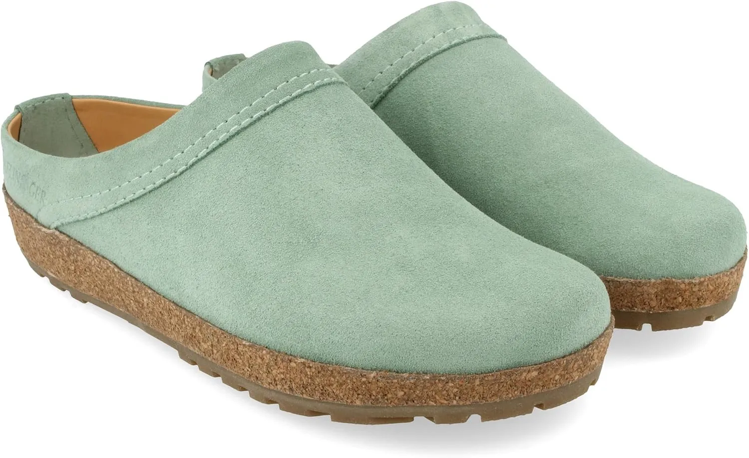 HAFLINGER Malmö Elegant Leather Clog with Rubber Sole and Cork Latex Footbed