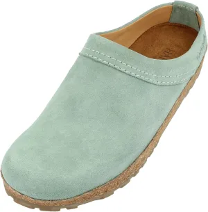 HAFLINGER Malmö Elegant Leather Clog with Rubber Sole and Cork Latex Footbed