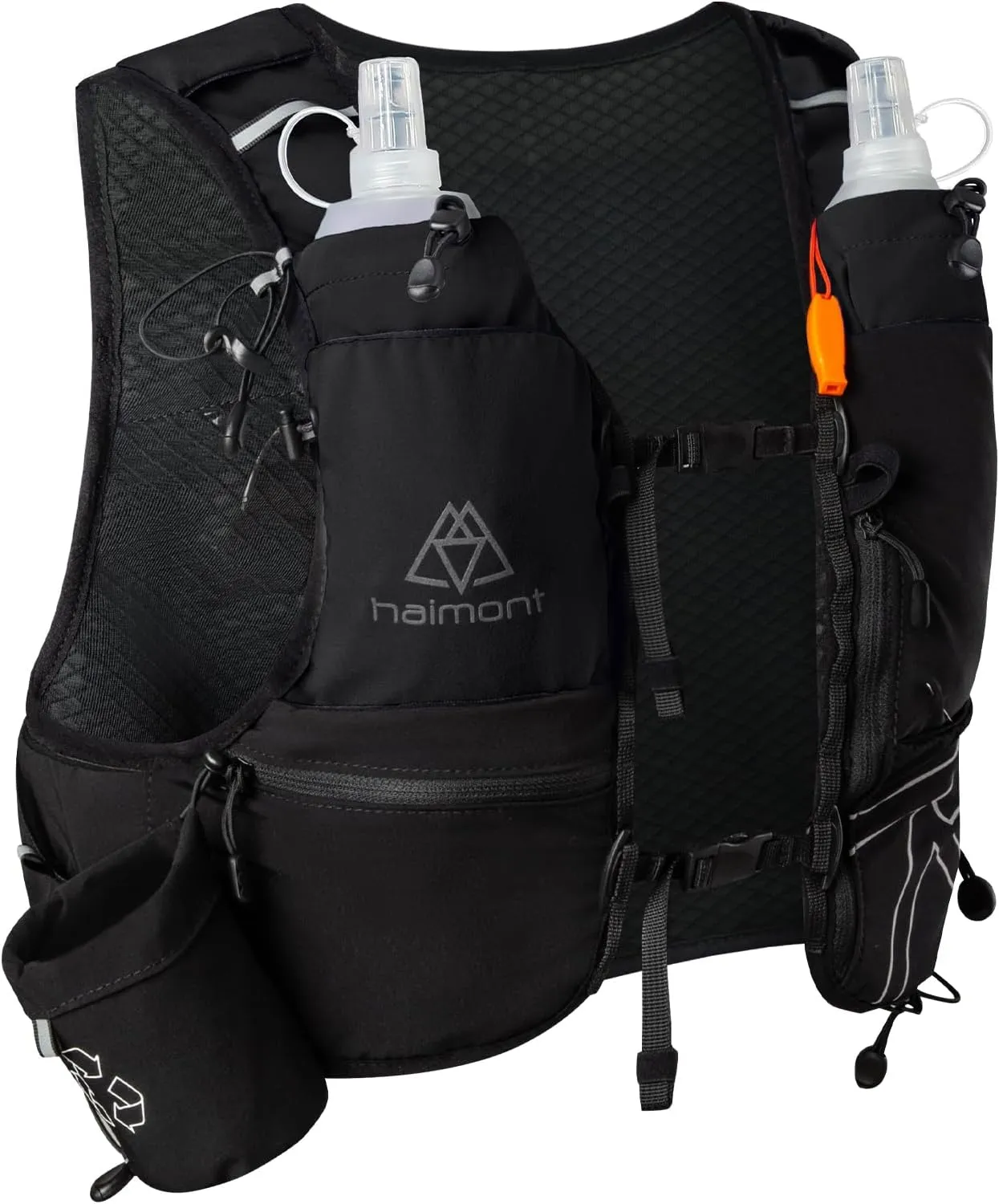 Haimont Hydration Running Vest with Water Bottles for Women Men, Adjustable Lightweight 8L Water Backpack with Soft Flasks for Trail Running