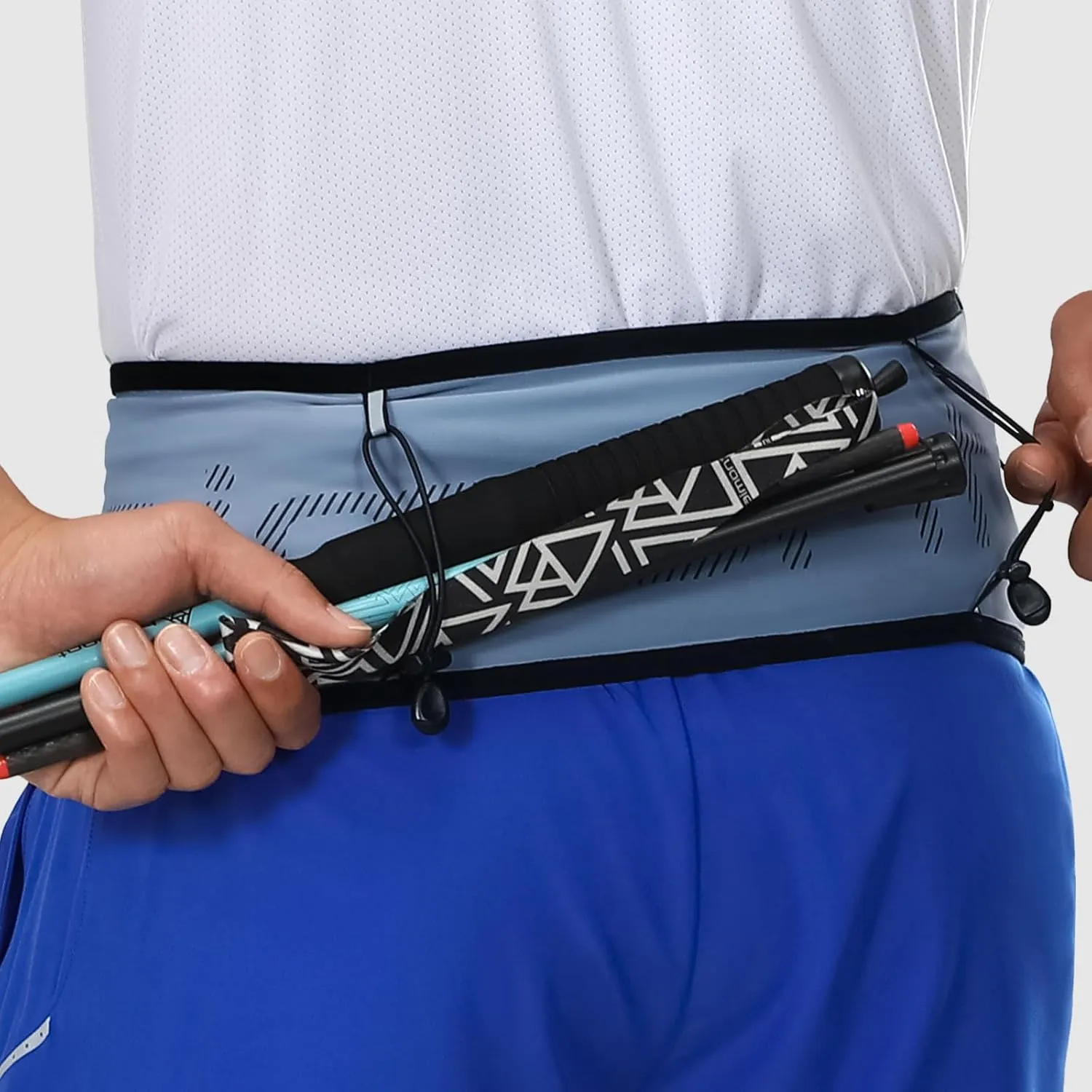 Haimont Light Weight Waist Belt Fanny Pack, Durable Trail Running Storage Belt for Men and Women Quick Hydration, Blue, M