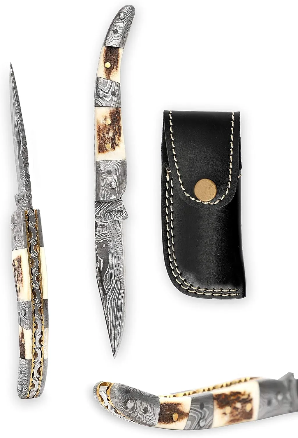 Handmade Damascus Pocket Knife - Beautiful Folding Knife