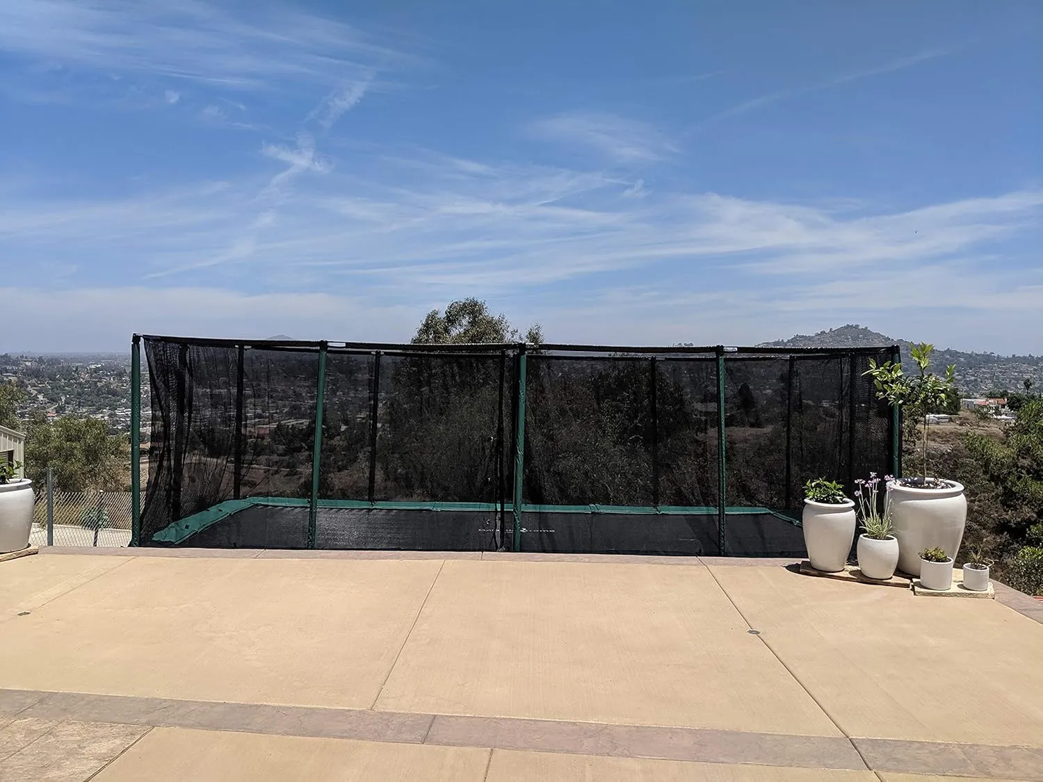 Happy Trampoline Pro Rectangle Trampoline - Heavy Duty 750lbs Jumping Capacity With Net Enclosure - Large Commercial Grade Rectangular Outdoor for Backyard Gymnastics