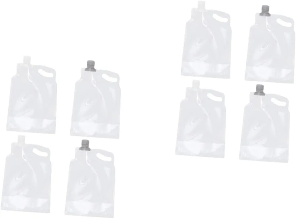 Happyyami 8pcs Portable Collapsible Water Bags Large Capacity Pouches for Camping Hiking Travel Lightweight Durable Easy to Carry for Outdoor Adventures