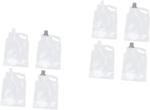 Happyyami 8pcs Portable Collapsible Water Bags Large Capacity Pouches for Camping Hiking Travel Lightweight Durable Easy to Carry for Outdoor Adventures
