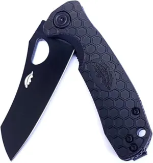 HB1355 Honey Badger Pocket Knife Folding Knife for EDC Wharncleaver Outdoor Tactical Survival Camping Small Black Wharncleaver No Choil 8Cr13Mov Black DLC