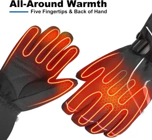 Heated Gloves - Unisex Winter Ski Gloves with Rechargeable Electric Heating for Skiing, Snowboarding, Snow Hiking, Hunting & Outdoor Activities