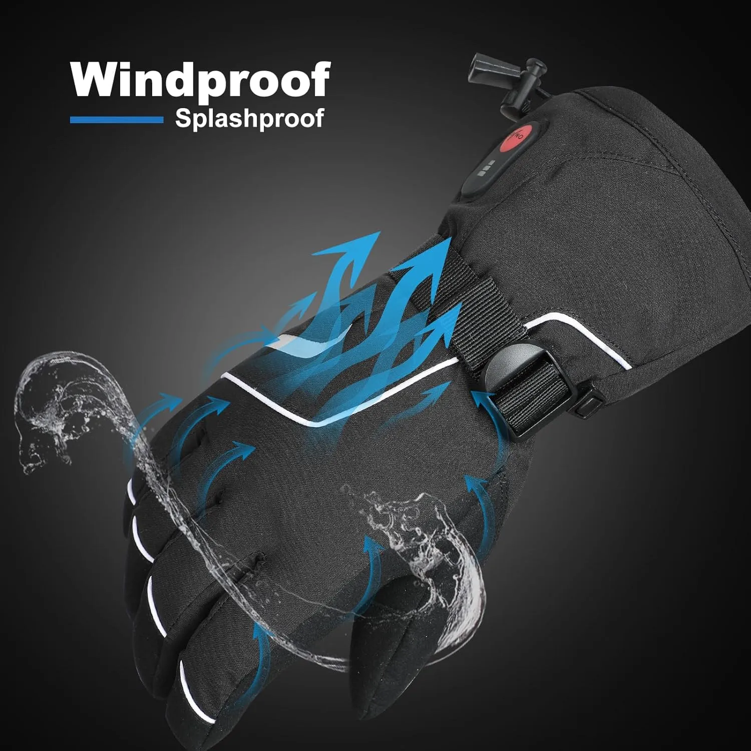 Heated Gloves - Unisex Winter Ski Gloves with Rechargeable Electric Heating for Skiing, Snowboarding, Snow Hiking, Hunting & Outdoor Activities