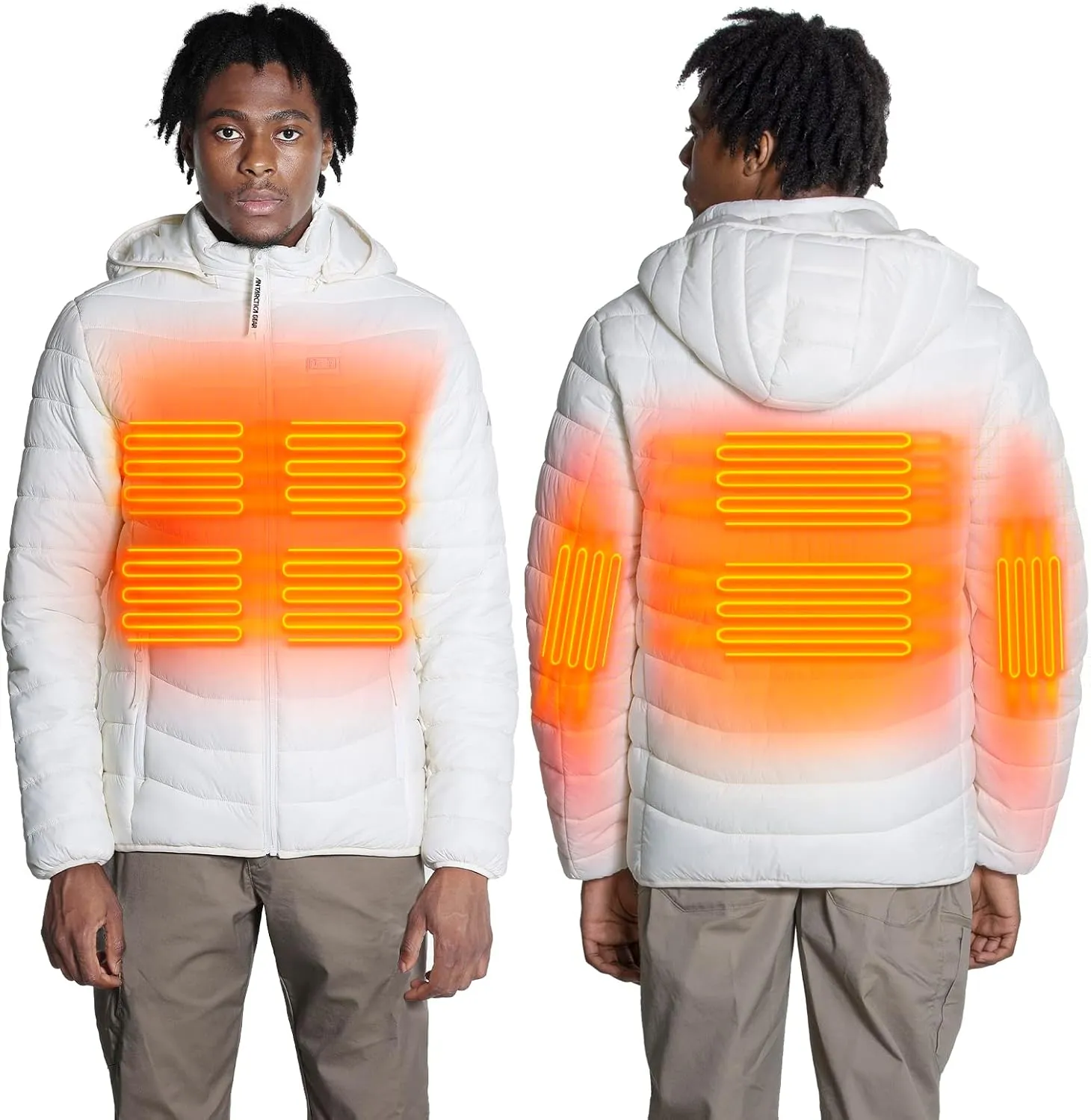 Heated Jacket, Lightweight Heating Jackets with 12V/5A Power Bank, 6 Areas Winter Coat for Men and Women