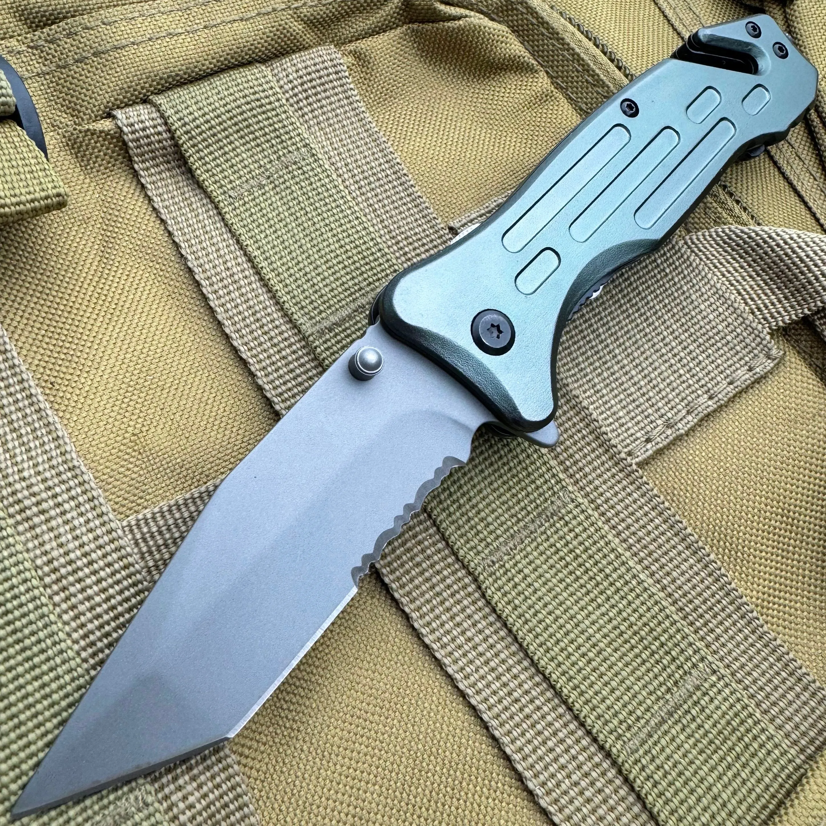 Heavy Duty Survival Tanto Blade Spring Assisted Pocket Knife