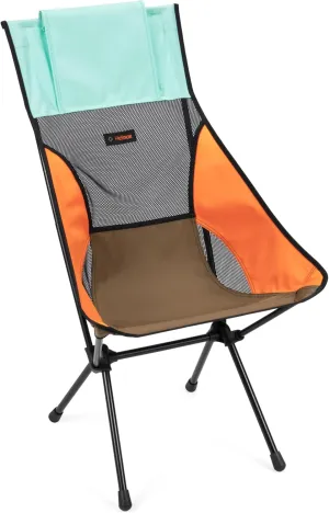 Helinox Sunset Chair Lightweight High-Back Collapsible Camping Chair Mint Multiblock, 3.4Ibs Outdoor Chairs, Picnic Chair, Portable Camping Chair, with Side Pockets
