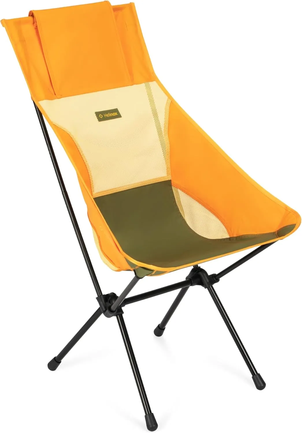 Helinox Sunset Chair Lightweight, High-Back, Compact, Collapsible Camping Chair, Flame Multiblock, with Pockets