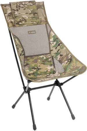 Helinox Sunset Chair Lightweight, High-Back, Compact, Collapsible Camping Chair, Multicam, with Pockets