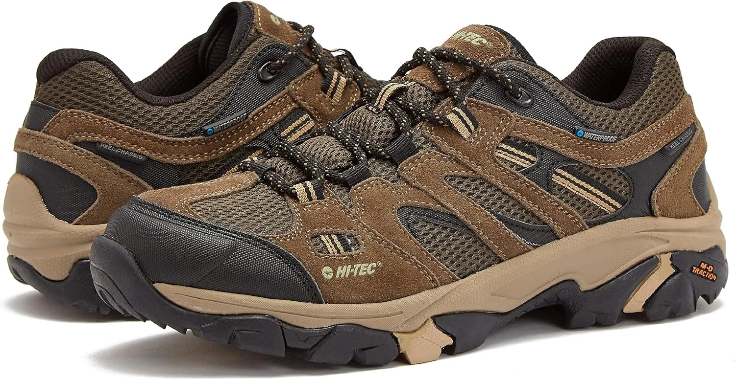 HI-TEC Apex Lite Low WP Waterproof Hiking Shoes for Men, Lightweight Breathable Outdoor Trekking and Trail Shoes