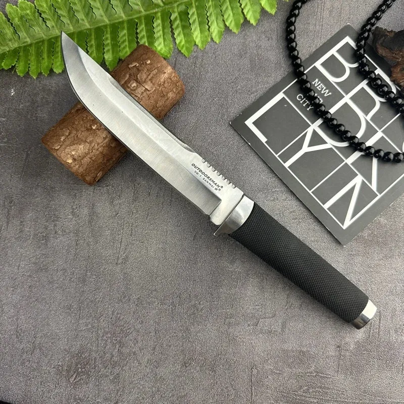 High Hardness Large Straight Knife for Hunting, Camping, Hiking, and Survival