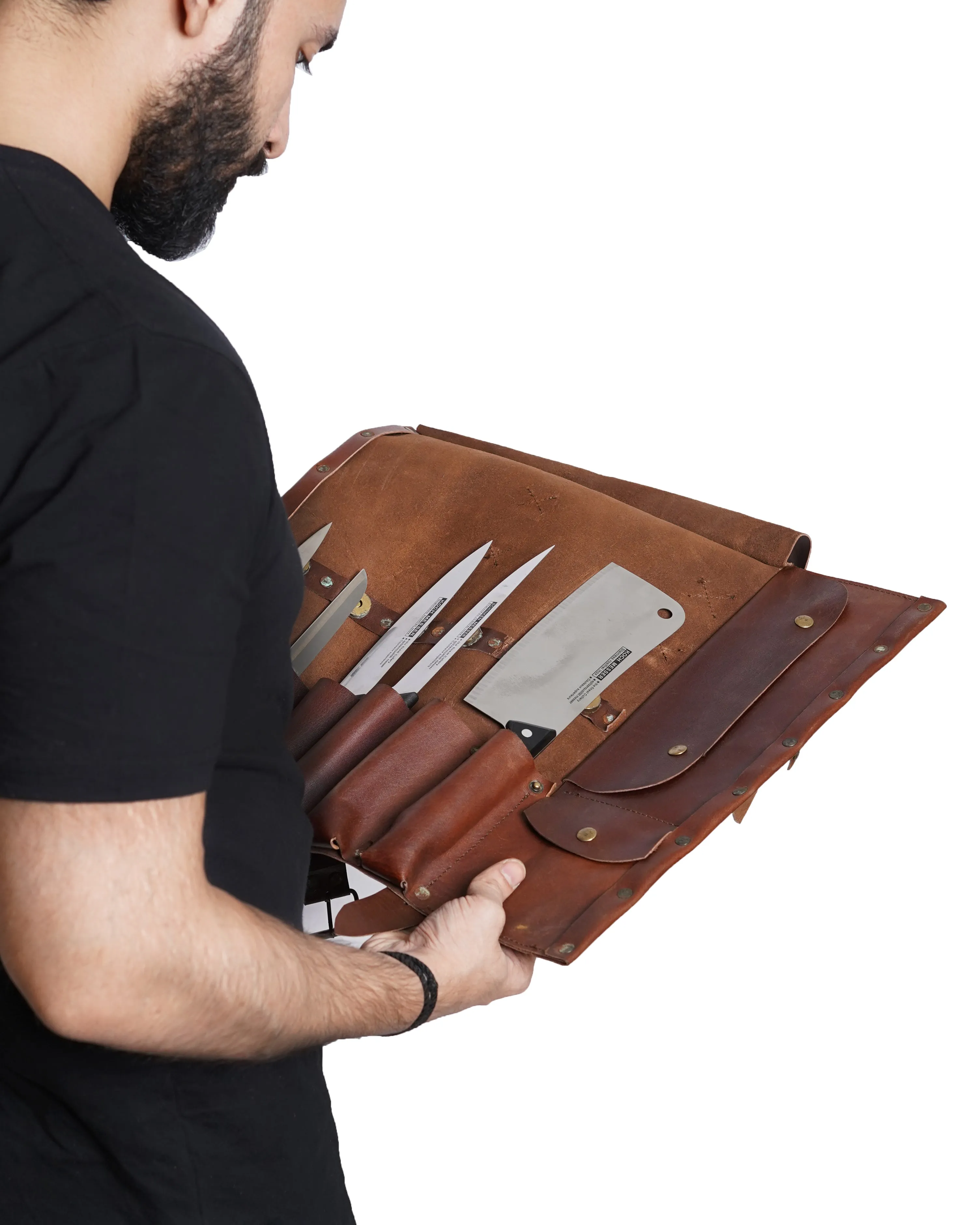 High-Quality Genuine Leather Knife Rolls for Professional Chefs