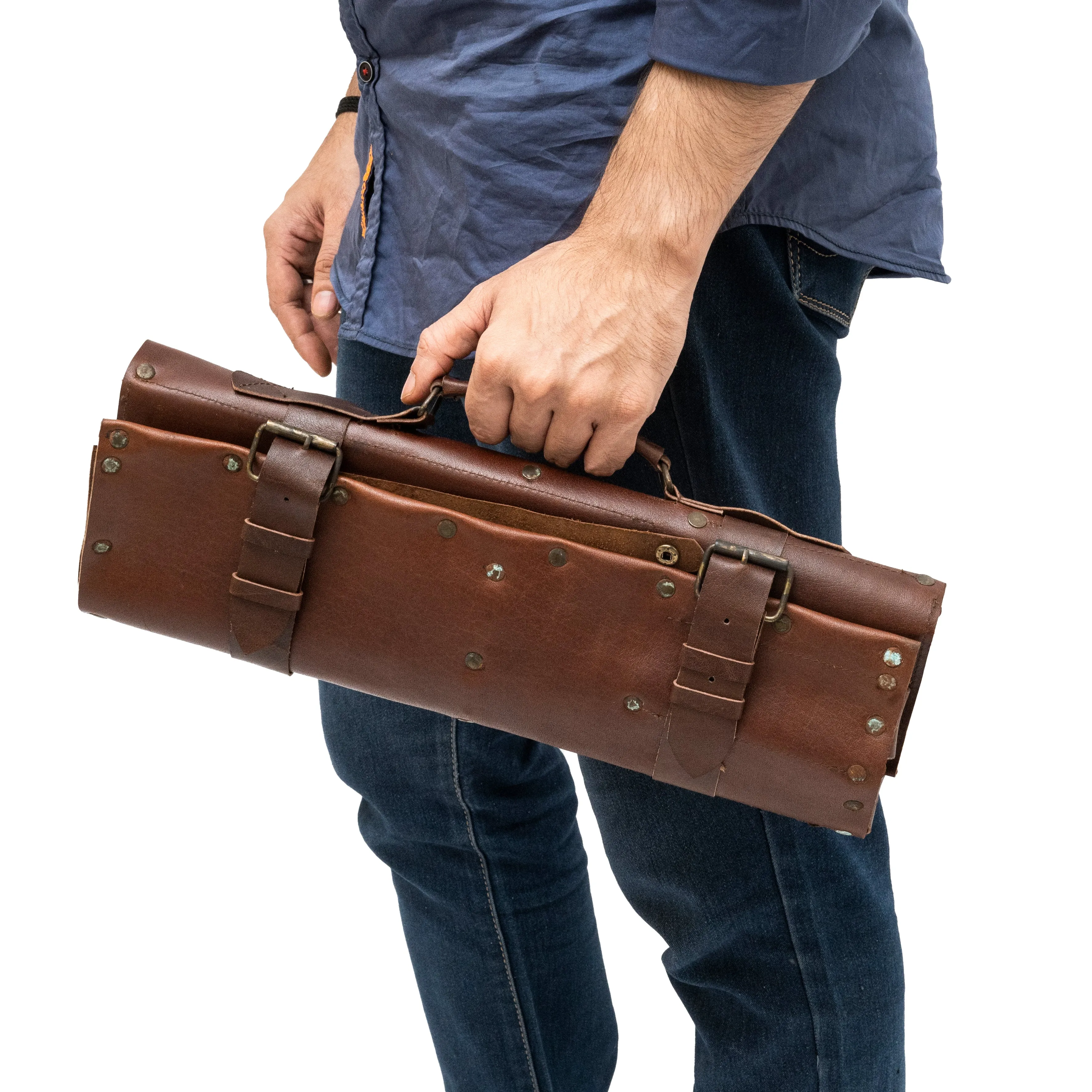High-Quality Genuine Leather Knife Rolls for Professional Chefs