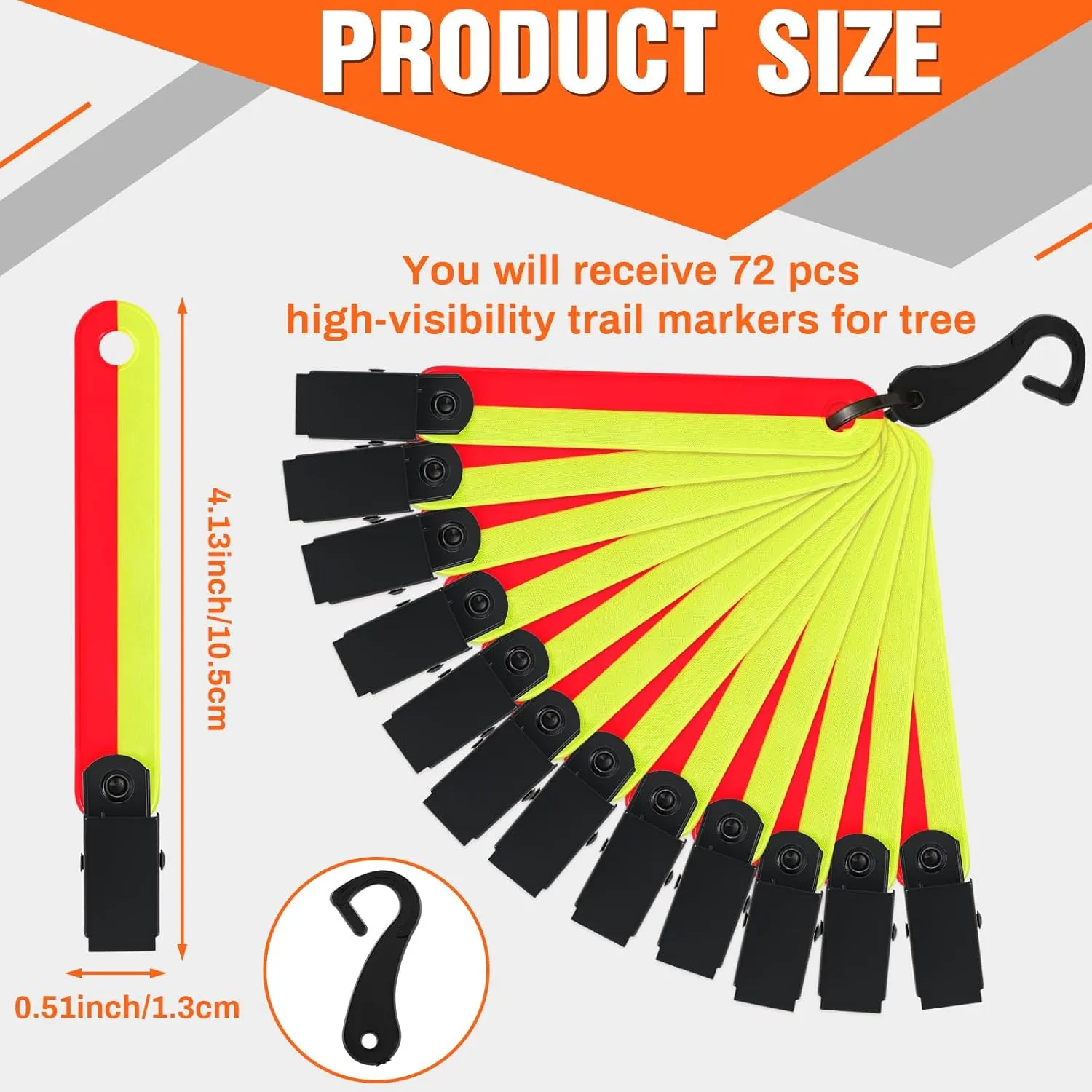 High Visibility Trail Markers for Tree Reflective Trail Markers Trail Markers with Clips Hunting Reflector Trail Markers for Tree Stand Hunting Outdoor Hiking Hunting Camping