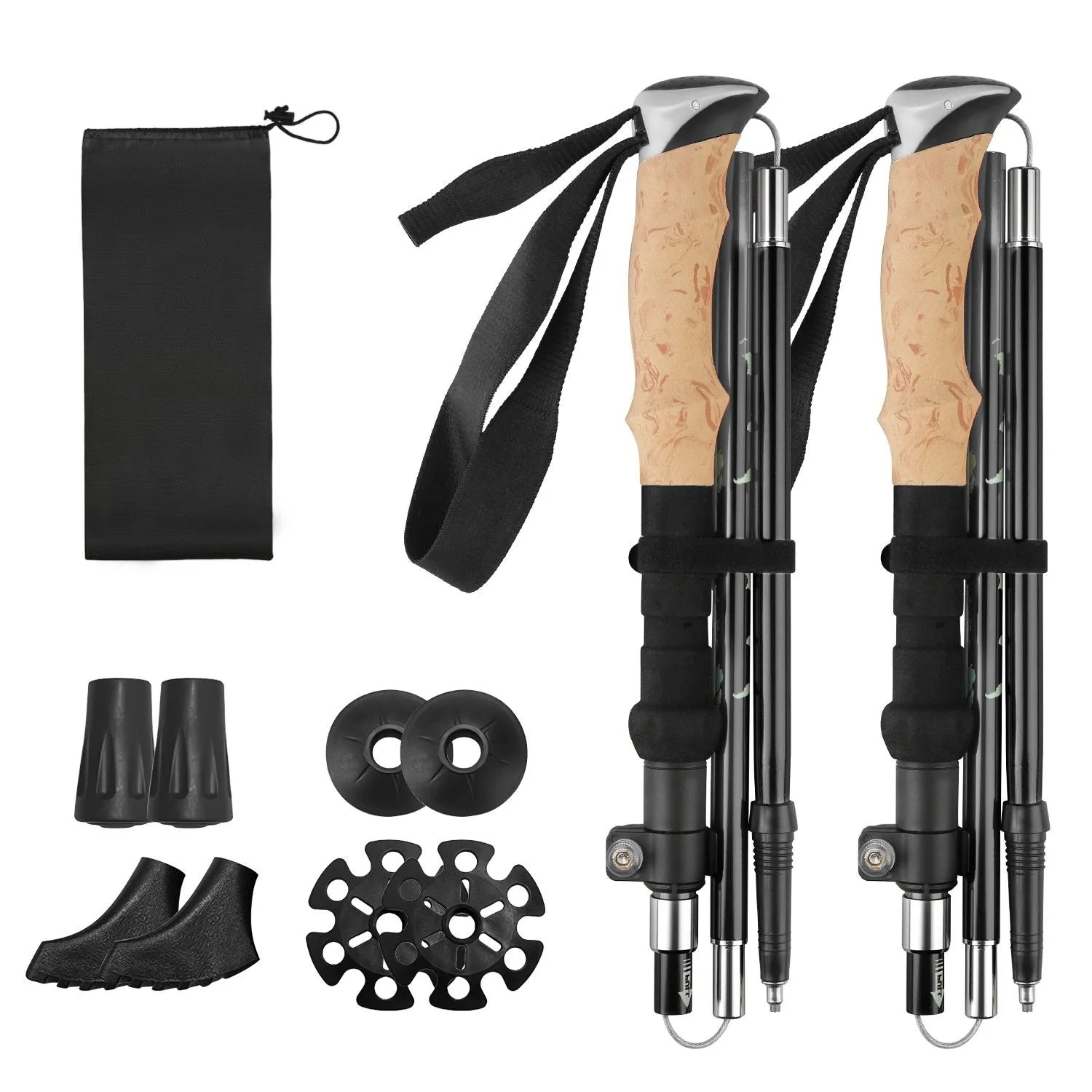 Hiking Collapsible High-quality Low-priced Poles 2-Pack