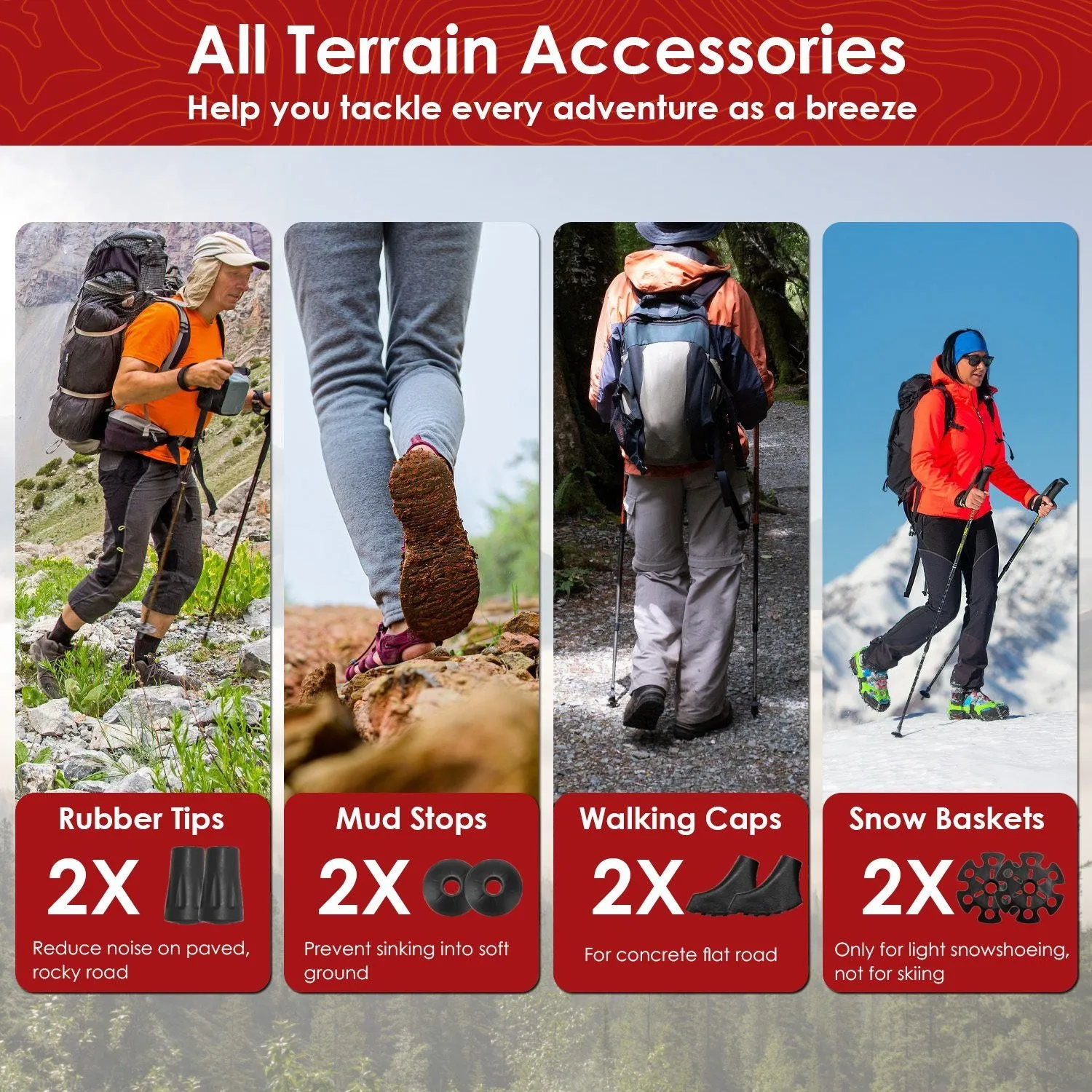 Hiking Collapsible High-quality Low-priced Poles 2-Pack