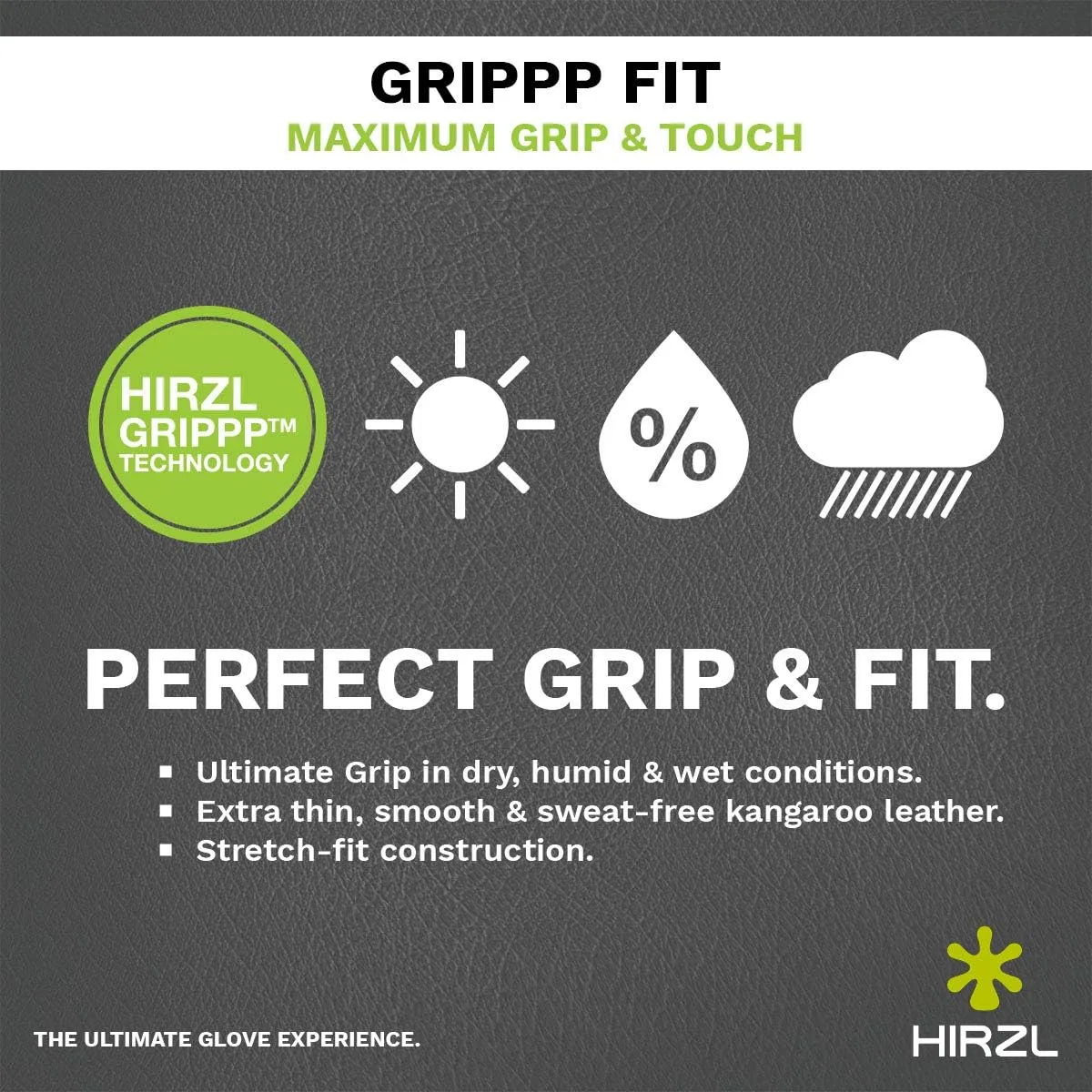 HIRZL GRIPPP FIT Ladies Golf Gloves – All Weather Womens Golf Glove (White/Black) | Kangaroo Leather & Lycra | Ultimate Grip/Wet or Dry | Breathable, Stretch Fit, Sweat Absorbent, Water Repellent