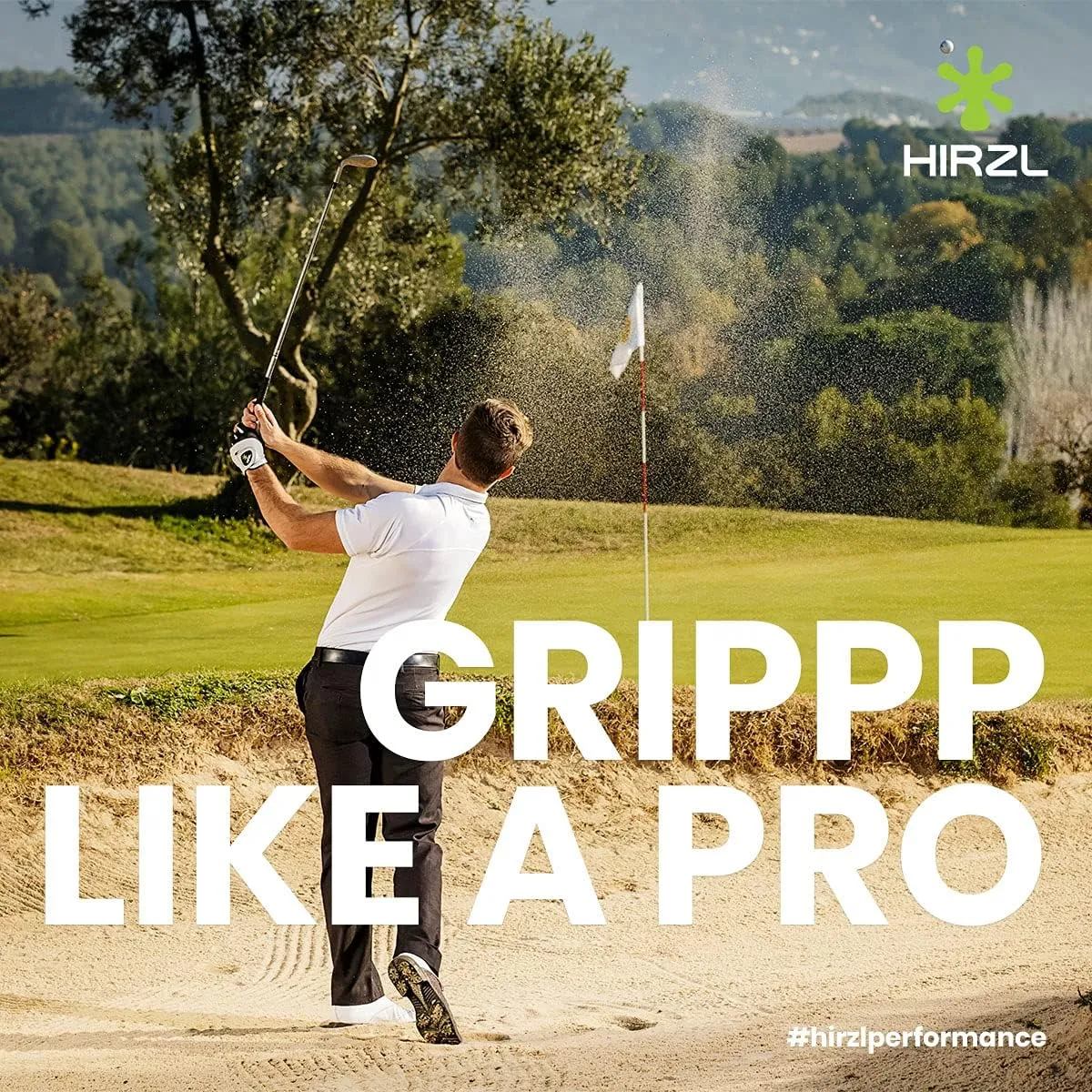 HIRZL GRIPPP FIT Ladies Golf Gloves – All Weather Womens Golf Glove (White/Black) | Kangaroo Leather & Lycra | Ultimate Grip/Wet or Dry | Breathable, Stretch Fit, Sweat Absorbent, Water Repellent