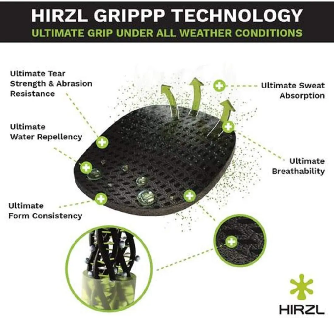 HIRZL Trust Hybrid Golf Glove– All Weather Mens Golf Glove (White/Black) | Nylon, Kangaroo Leather, Polyester | Ultimate Grip (Wet or Dry), Ergonomic Fit, Breathable, Sweat Free, Water Repellent