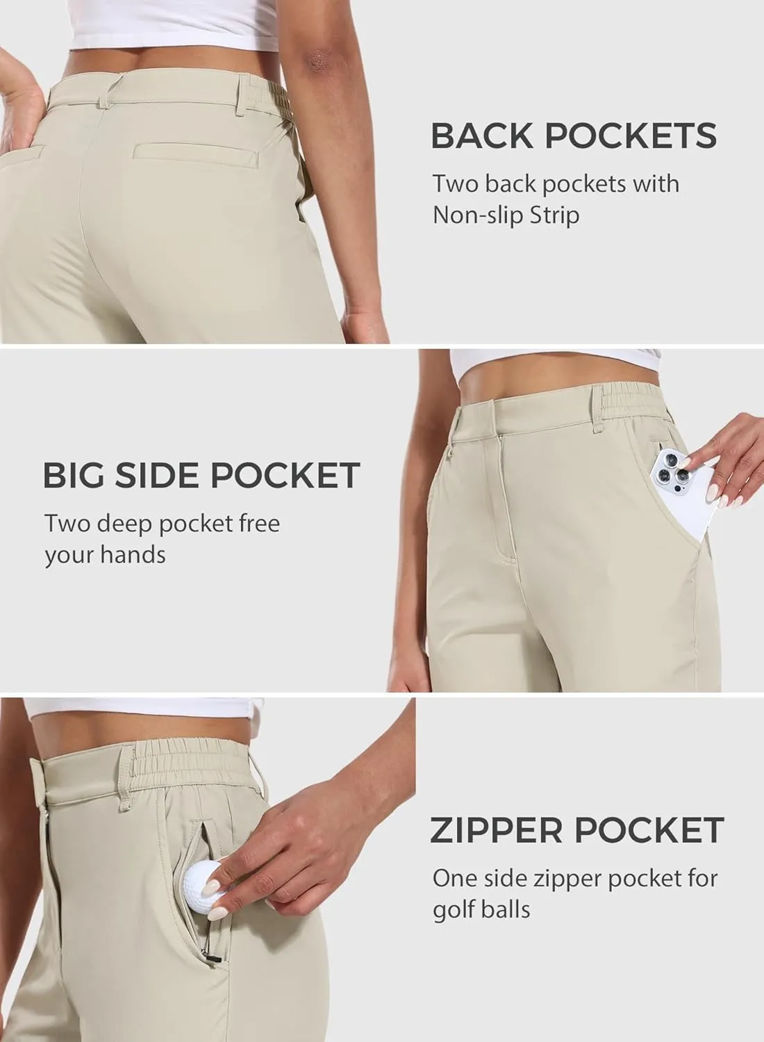 Hiverlay Women's Golf Bermuda Shorts 13" Knee Length Quick Dry Long Hiking Camping Shorts for Summer with 5 Pockets