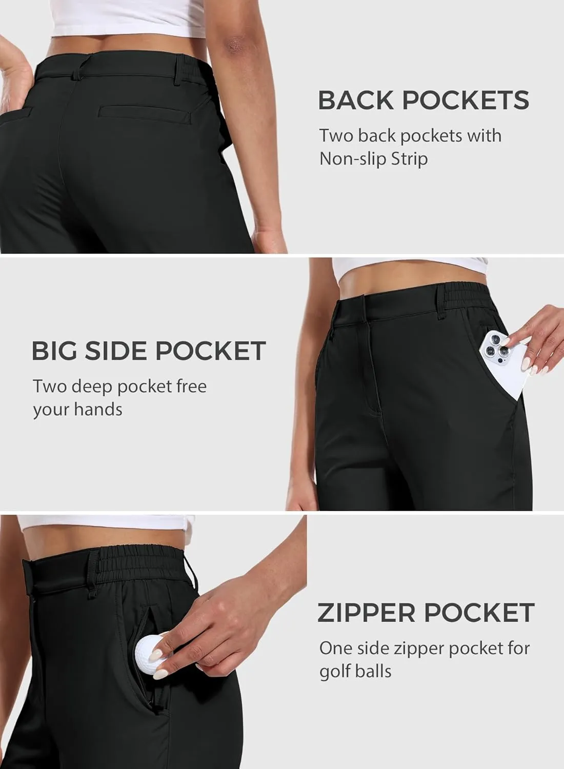 Hiverlay Women's Golf Bermuda Shorts 13" Knee Length Quick Dry Long Hiking Camping Shorts for Summer with 5 Pockets