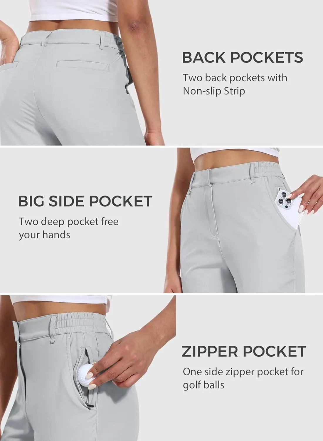 Hiverlay Women's Golf Bermuda Shorts 13" Knee Length Quick Dry Long Hiking Camping Shorts for Summer with 5 Pockets